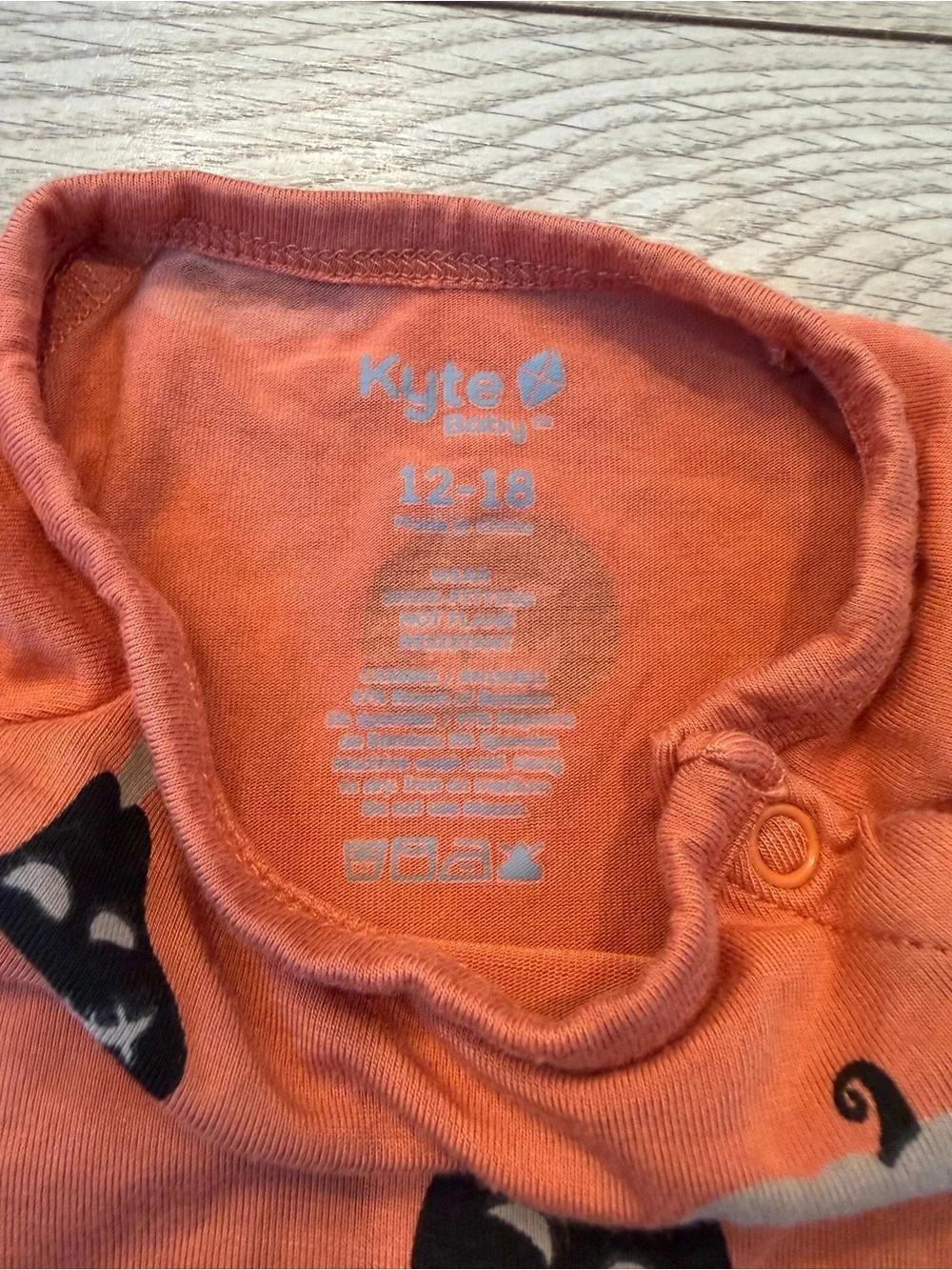 Kyte BABY Orange Halloween Pumpkin-Print Long-Sleeve One-Piece